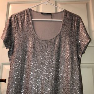 Kiara Women’s Large Sequined Gray Top